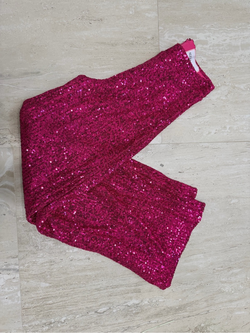 Alexia Admor Sequin Knit Leggings - Fuchsia Pink
